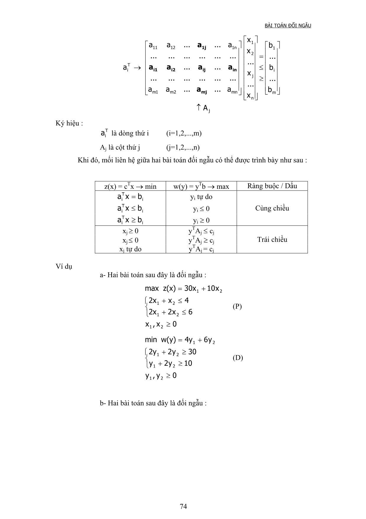 Giáo trình Lý thuyết cơ bản về quy hoạch tuyến tính (Phần 2) trang 6