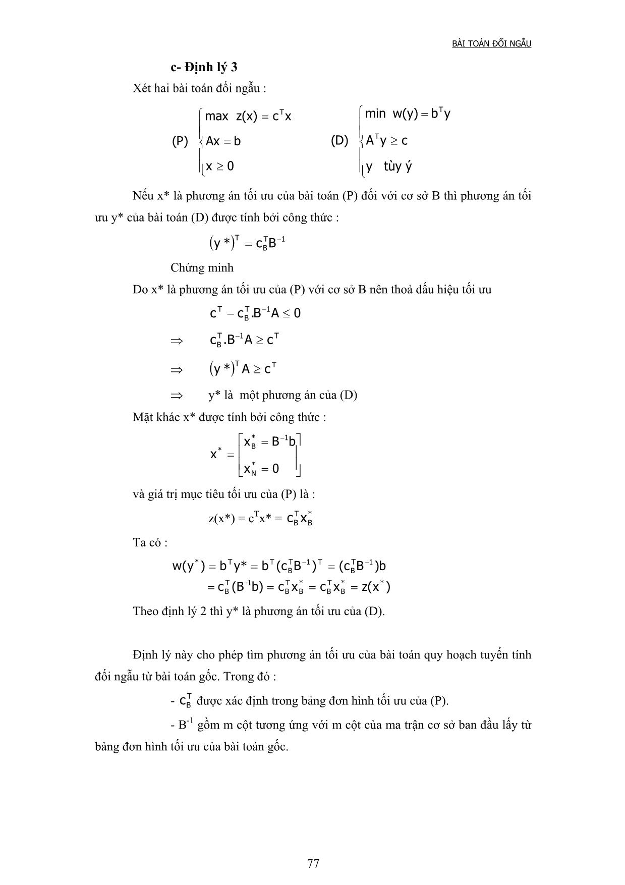 Giáo trình Lý thuyết cơ bản về quy hoạch tuyến tính (Phần 2) trang 9
