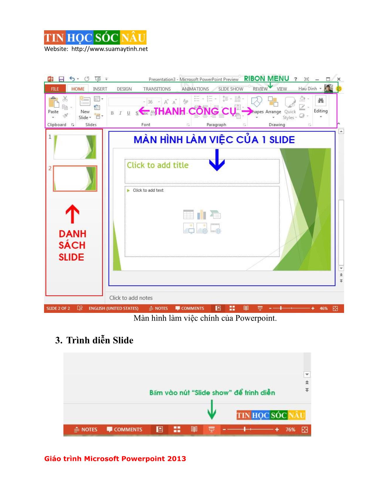 Giáo trình Microsoft PowerPoint 2013 trang 6