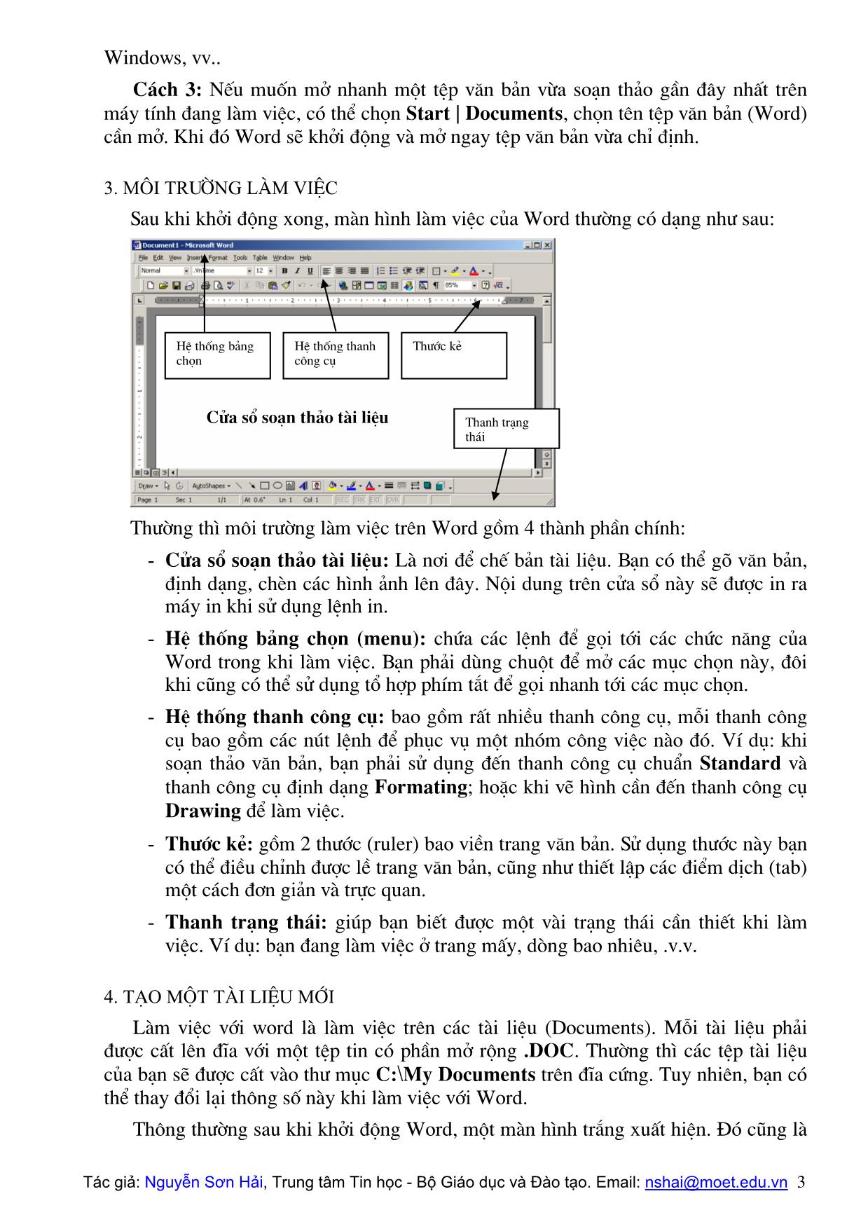 Giáo trình Microsoft Word trang 3