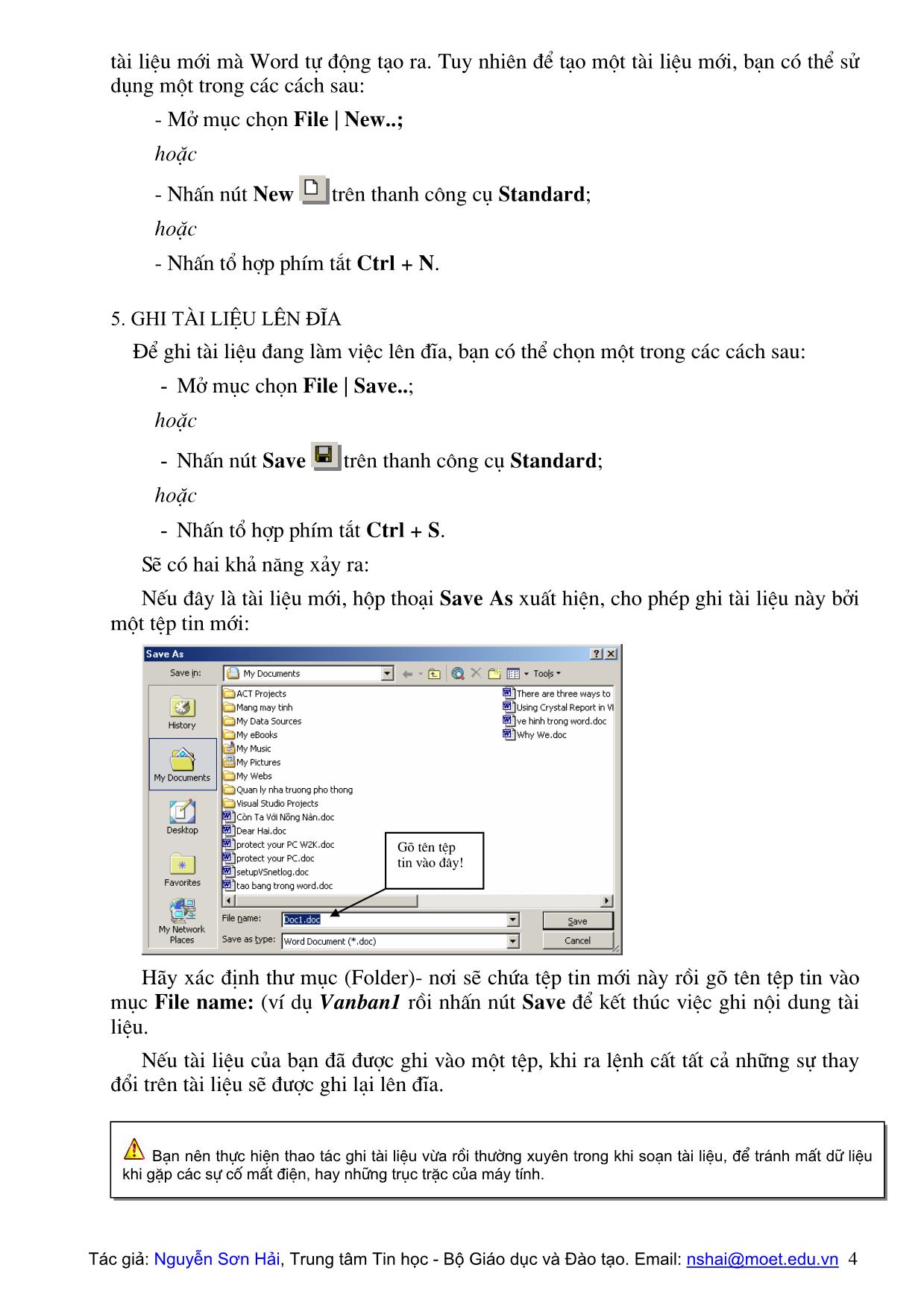 Giáo trình Microsoft Word trang 4