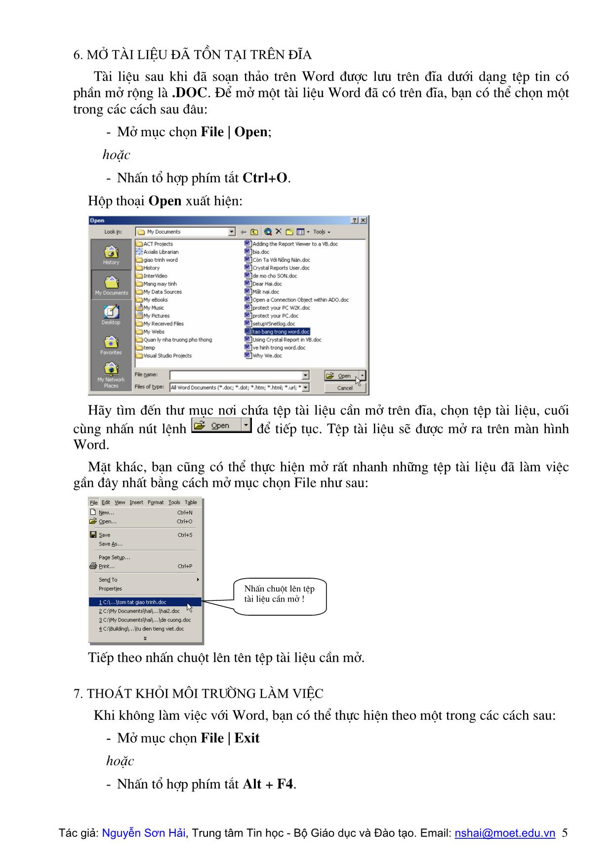 Giáo trình Microsoft Word trang 5