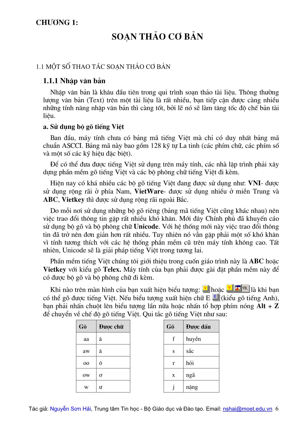 Giáo trình Microsoft Word trang 6