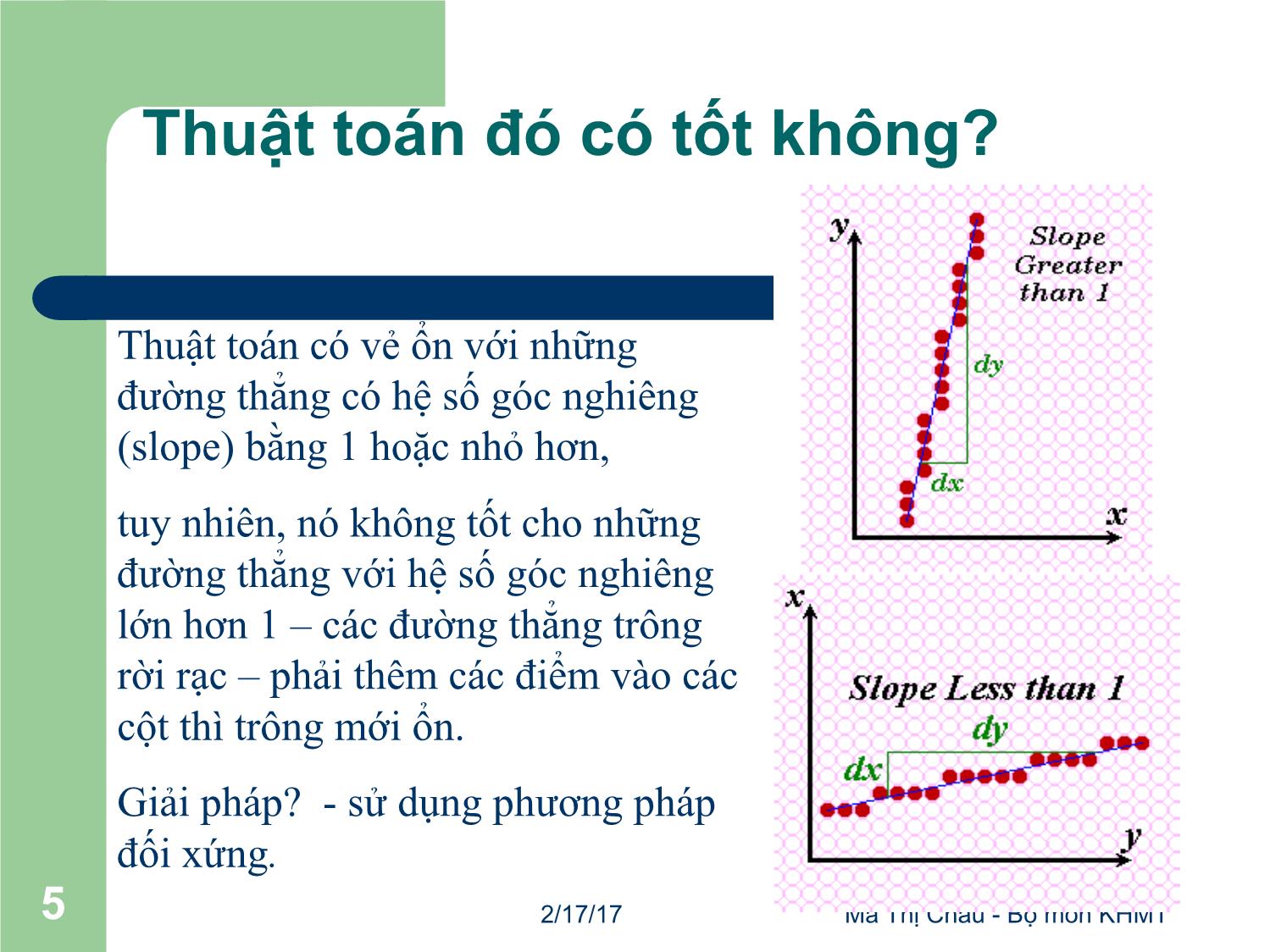 Bài giảng Đồ họa máy tính - Bài: Vẽ đường thẳng và đường tròn - Ma Thị Châu trang 5