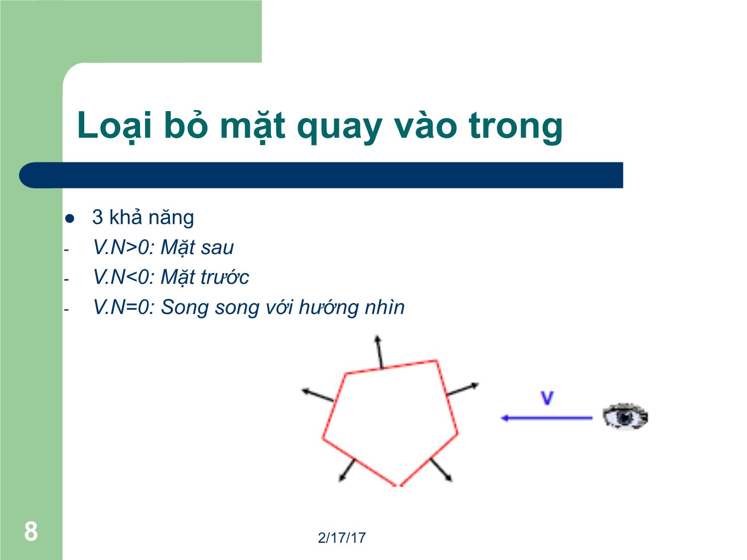 Bài giảng Đồ họa máy tính - Bài: Xác định mặt hiện (Visible surface determination) - Ma Thị Châu trang 8