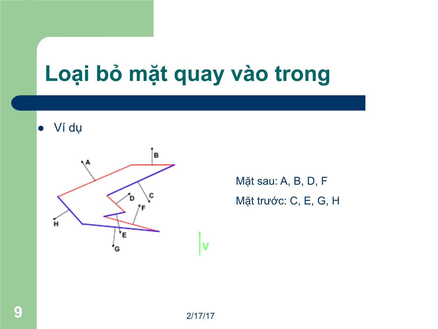 Bài giảng Đồ họa máy tính - Bài: Xác định mặt hiện (Visible surface determination) - Ma Thị Châu trang 9