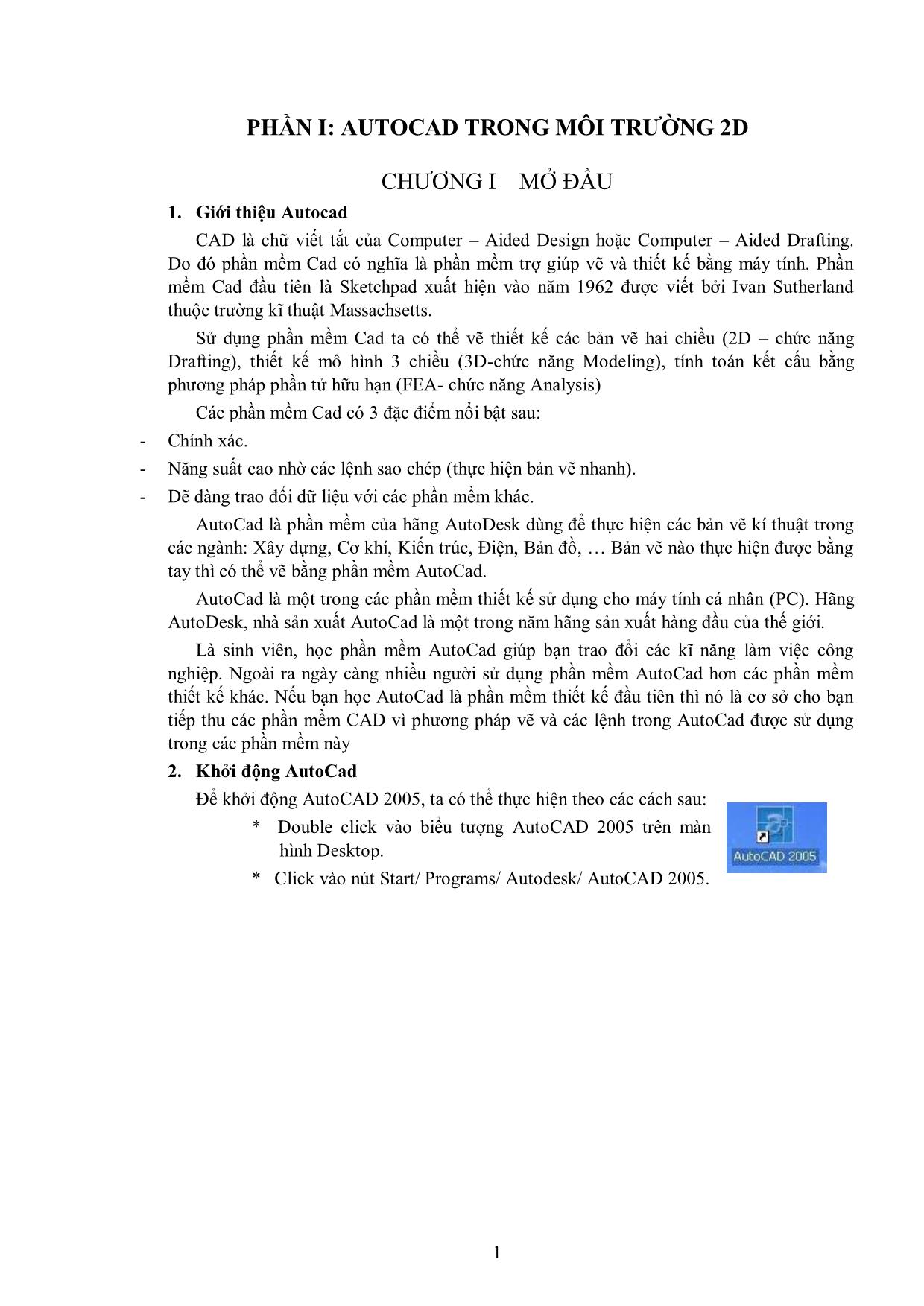 Giáo trình AutoCAD 2005 trang 1