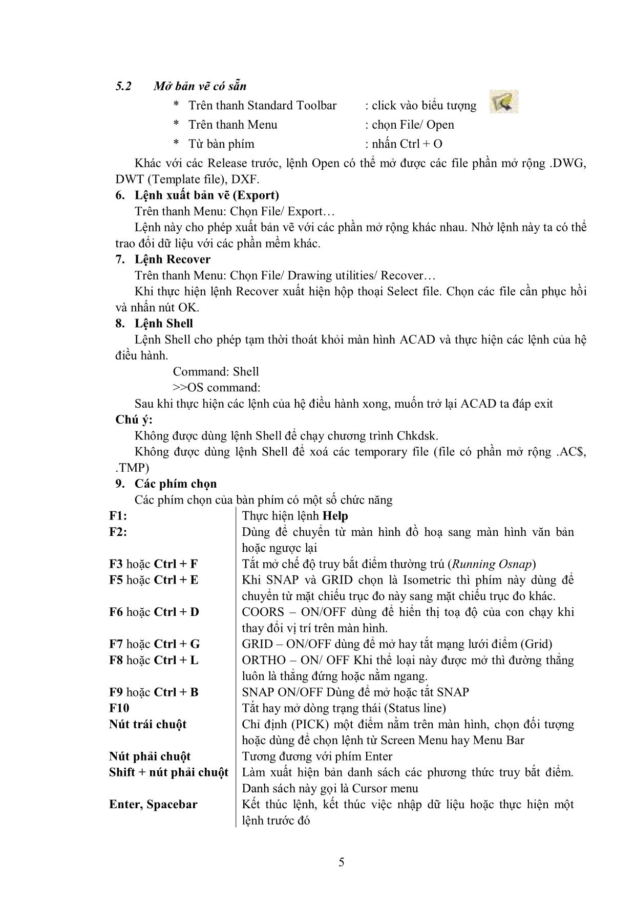 Giáo trình AutoCAD 2005 trang 5