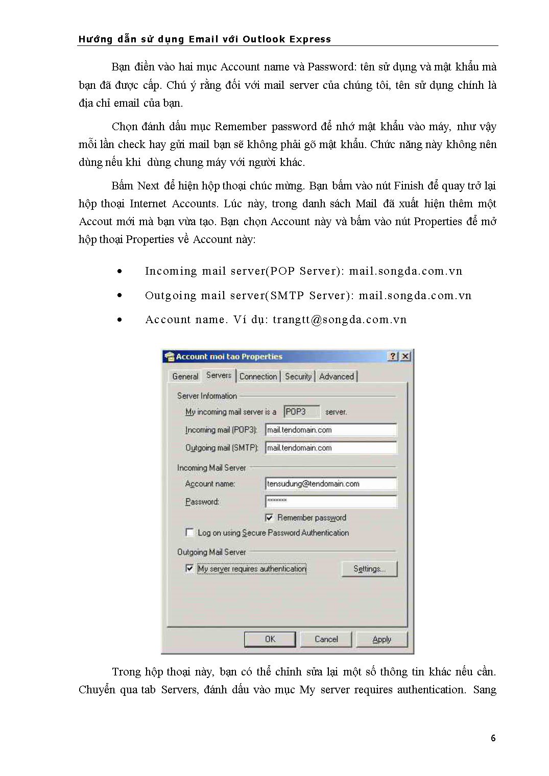Tài liệu Hướng dẫn sử dụng Email với Outlook Express trang 6