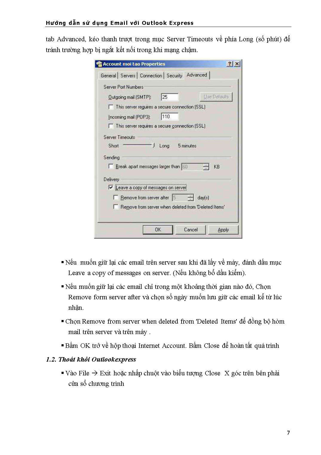 Tài liệu Hướng dẫn sử dụng Email với Outlook Express trang 7