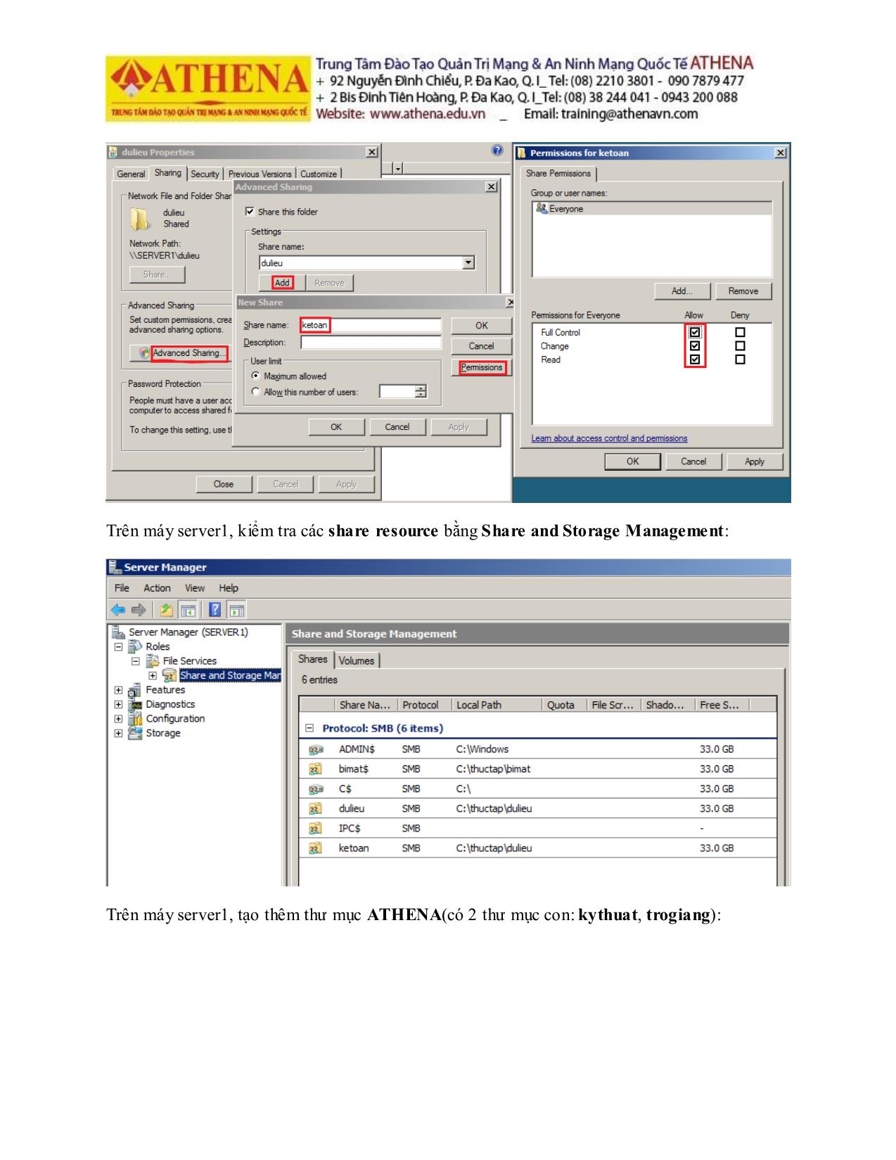 Tài liệu Hướng dẫn thực hành quản trị mạng - Share permission trang 7