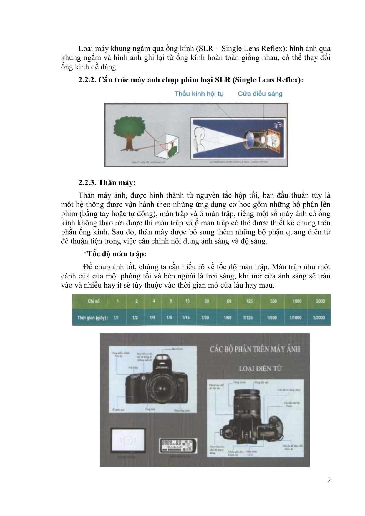 Giáo trình Kỹ thuật chụp ảnh trang 9