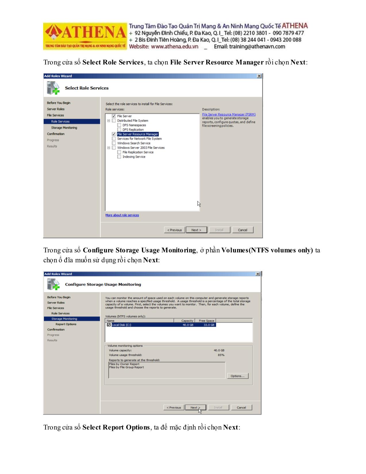 Tài liệu Hướng dẫn thực hành quản trị mạng - File server resource manager trang 4