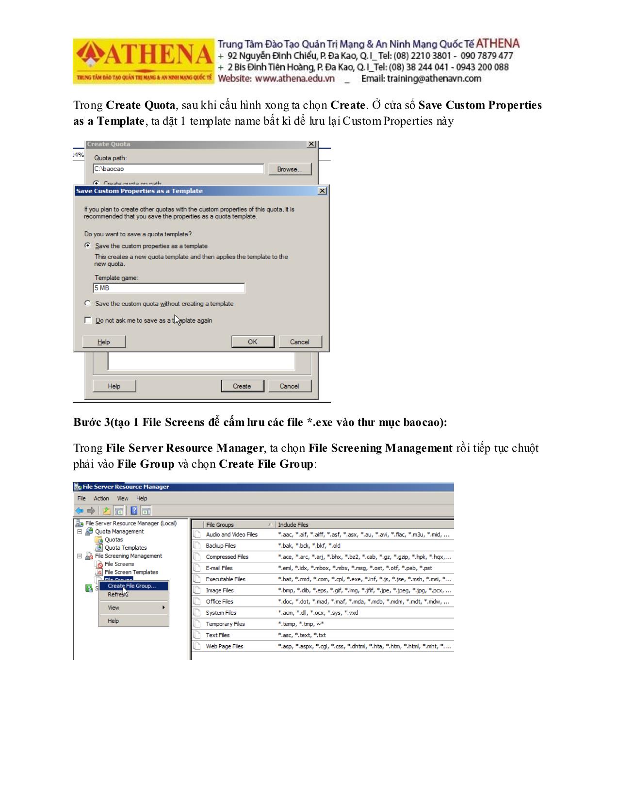 Tài liệu Hướng dẫn thực hành quản trị mạng - File server resource manager trang 9