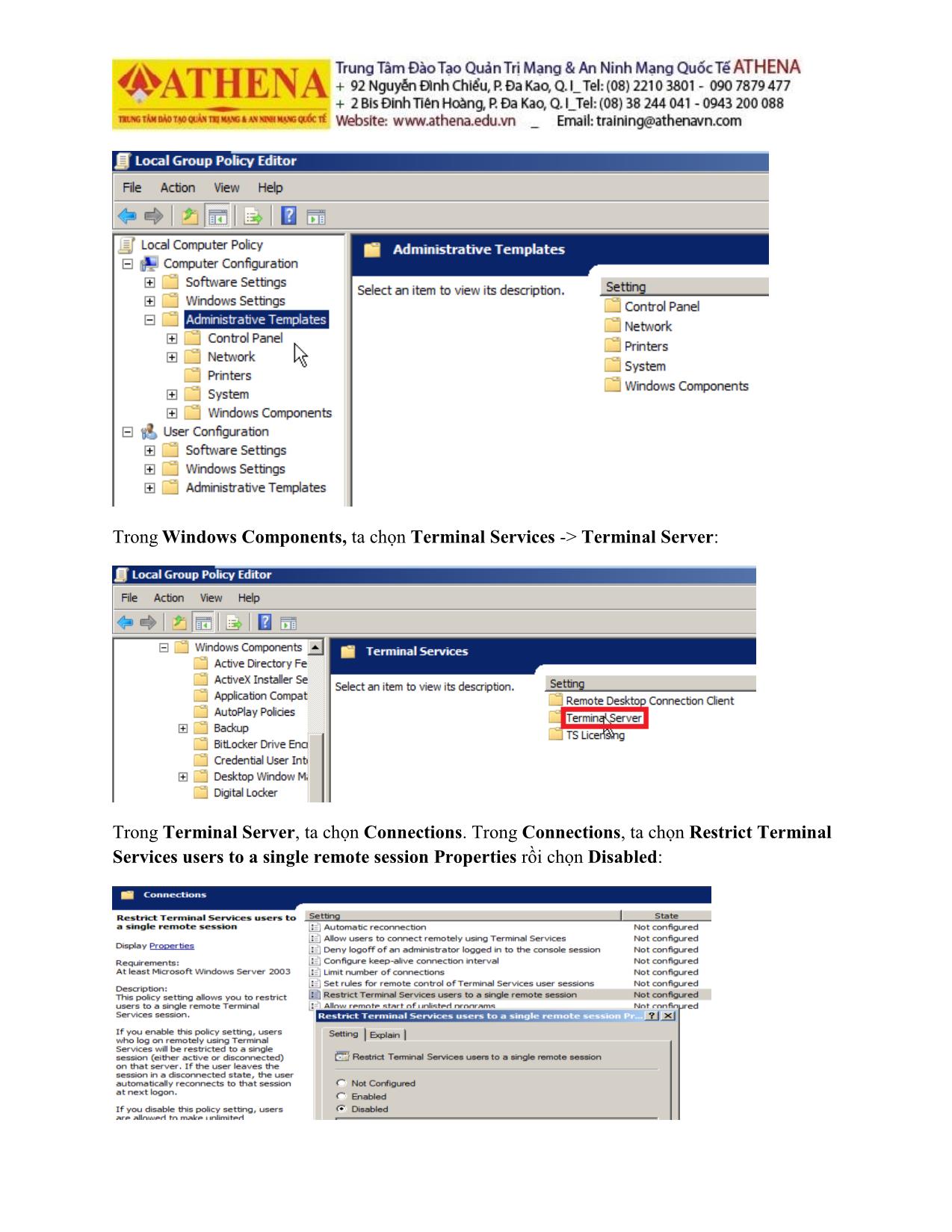 Tài liệu Hướng dẫn thực hành quản trị mạng - Remote desktop trang 8