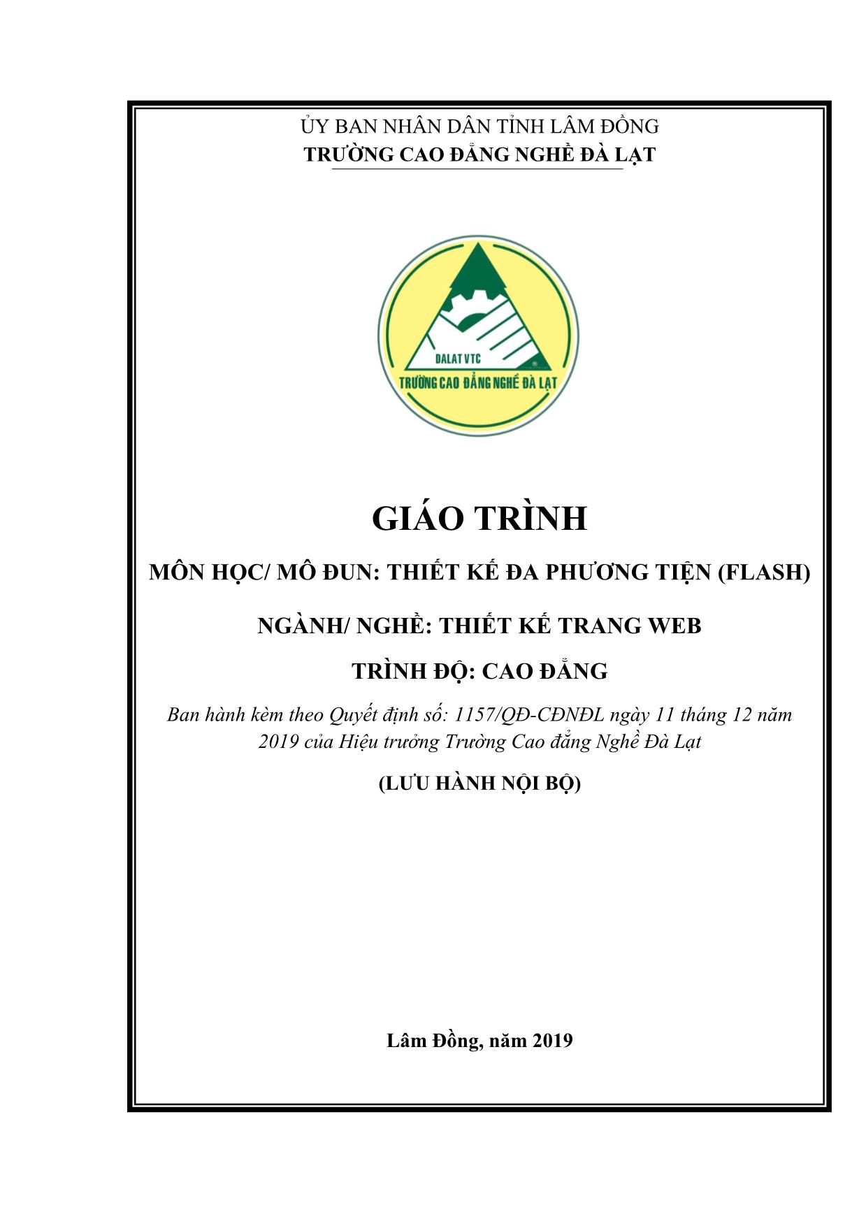 Giáo trình Thiết kế đa phương tiện (Flash) - Phần 1 trang 1