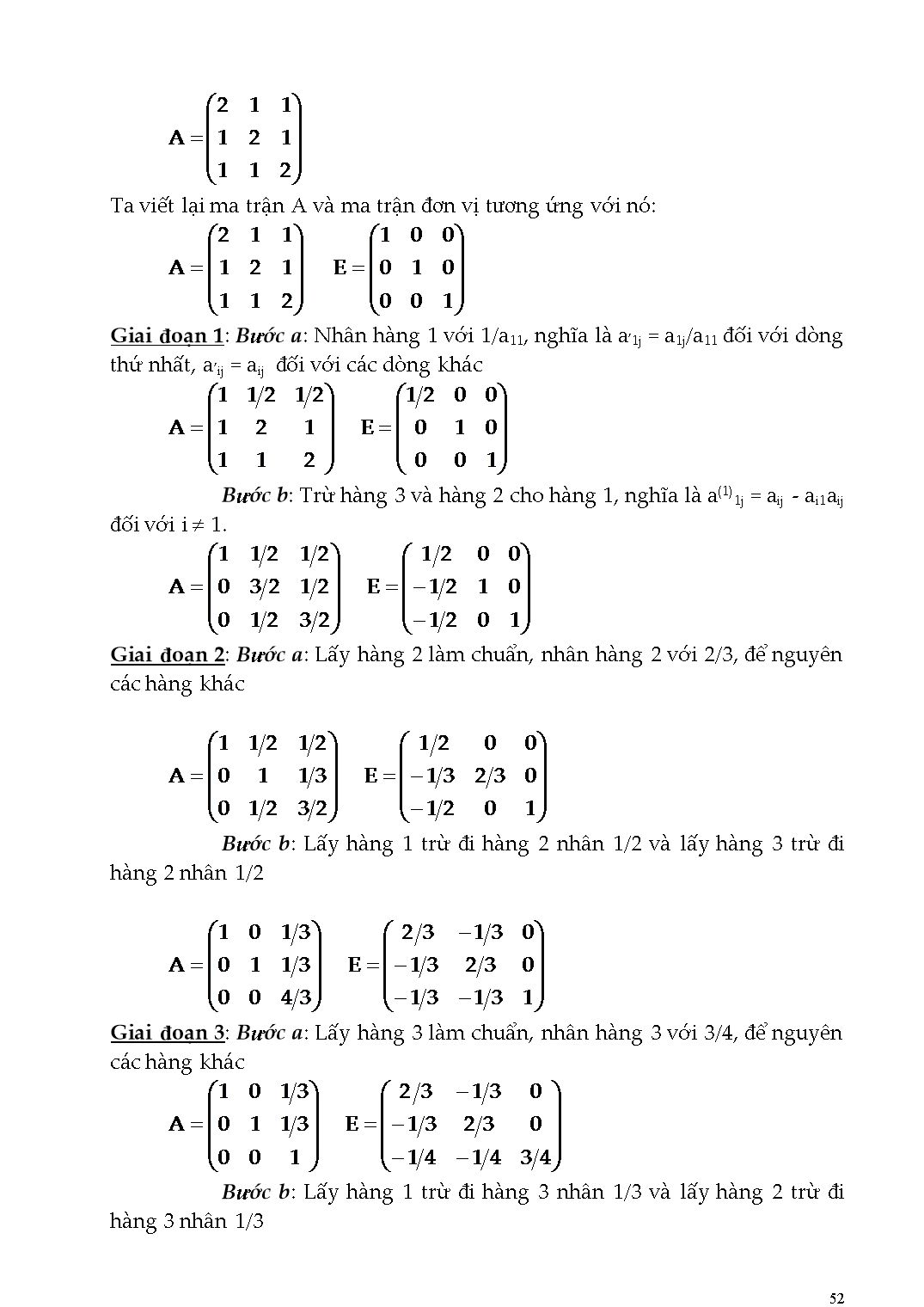 Giáo trình Phương pháp tính - Chương 3: Các vấn đề về ma trận trang 6