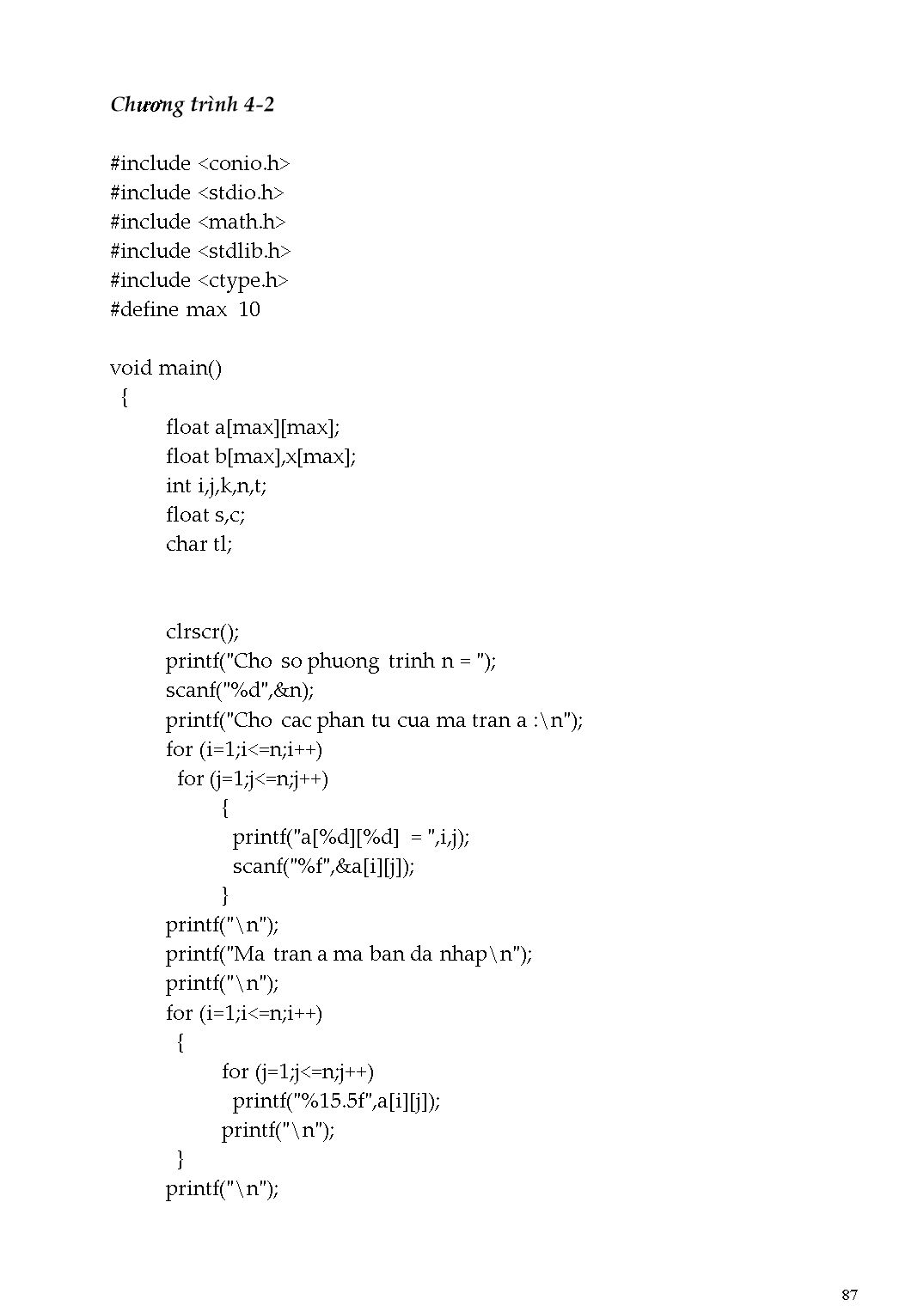 Giáo trình Phương pháp tính - Chương 4: Giải hệ phương trình đại số tuyến tính trang 5