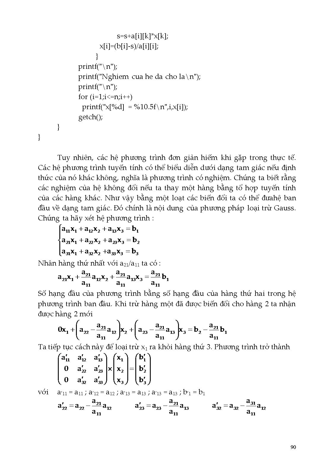 Giáo trình Phương pháp tính - Chương 4: Giải hệ phương trình đại số tuyến tính trang 8