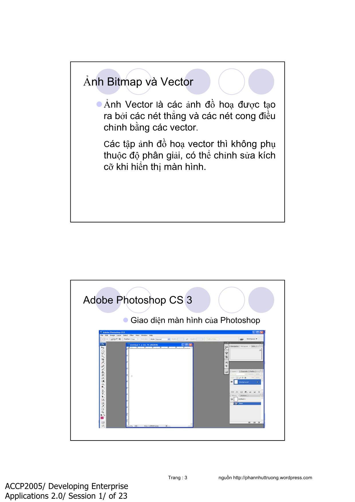 Bài giảng Photoshop - Chương 1: Các khái niệm về chương trình photoshop trang 3