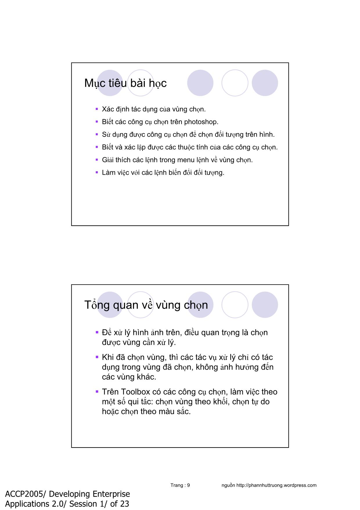 Bài giảng Photoshop - Chương 1: Các khái niệm về chương trình photoshop trang 9