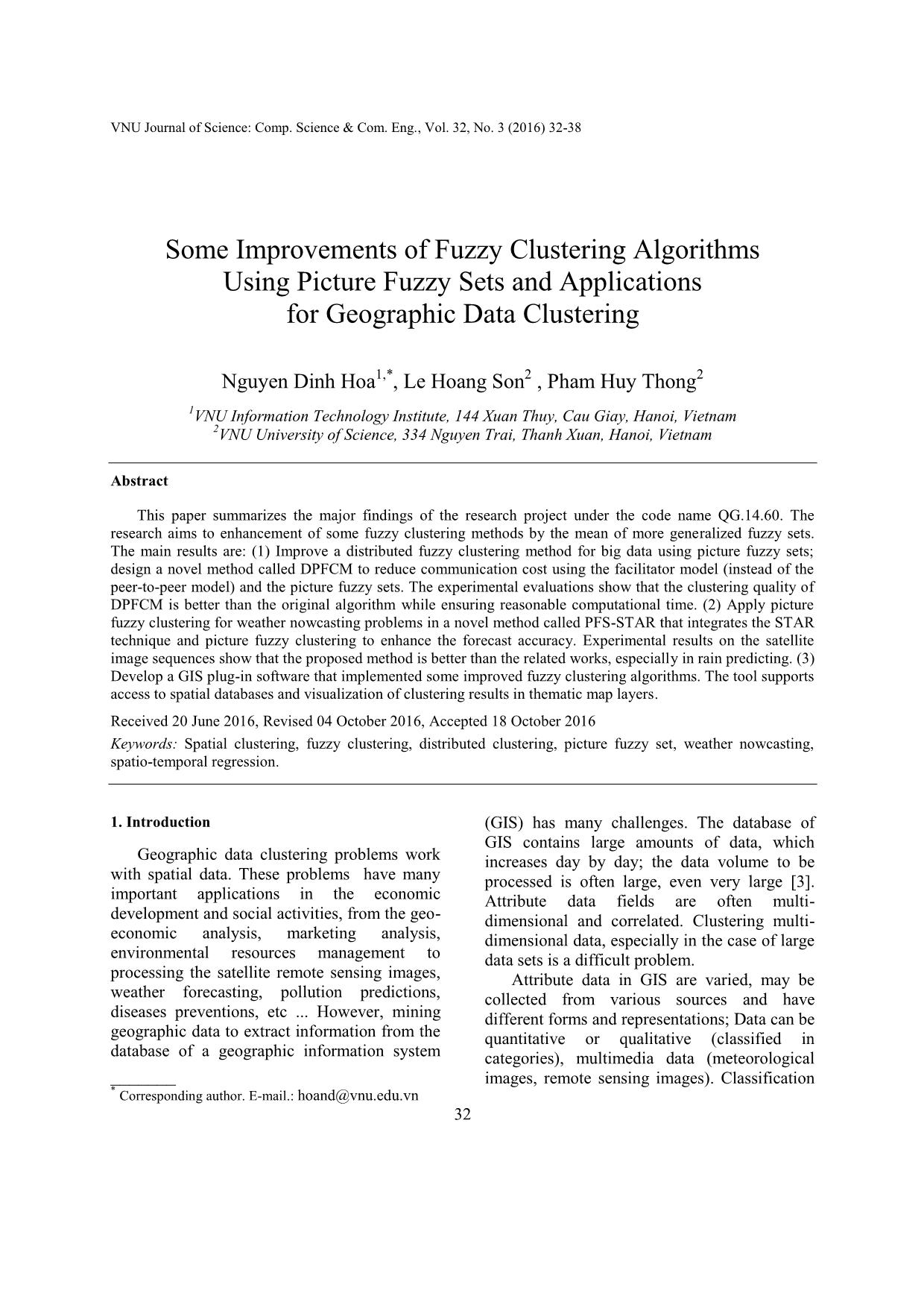 Some improvements of fuzzy clustering algorithms using picture fuzzy sets and applications for geographic data clustering trang 1