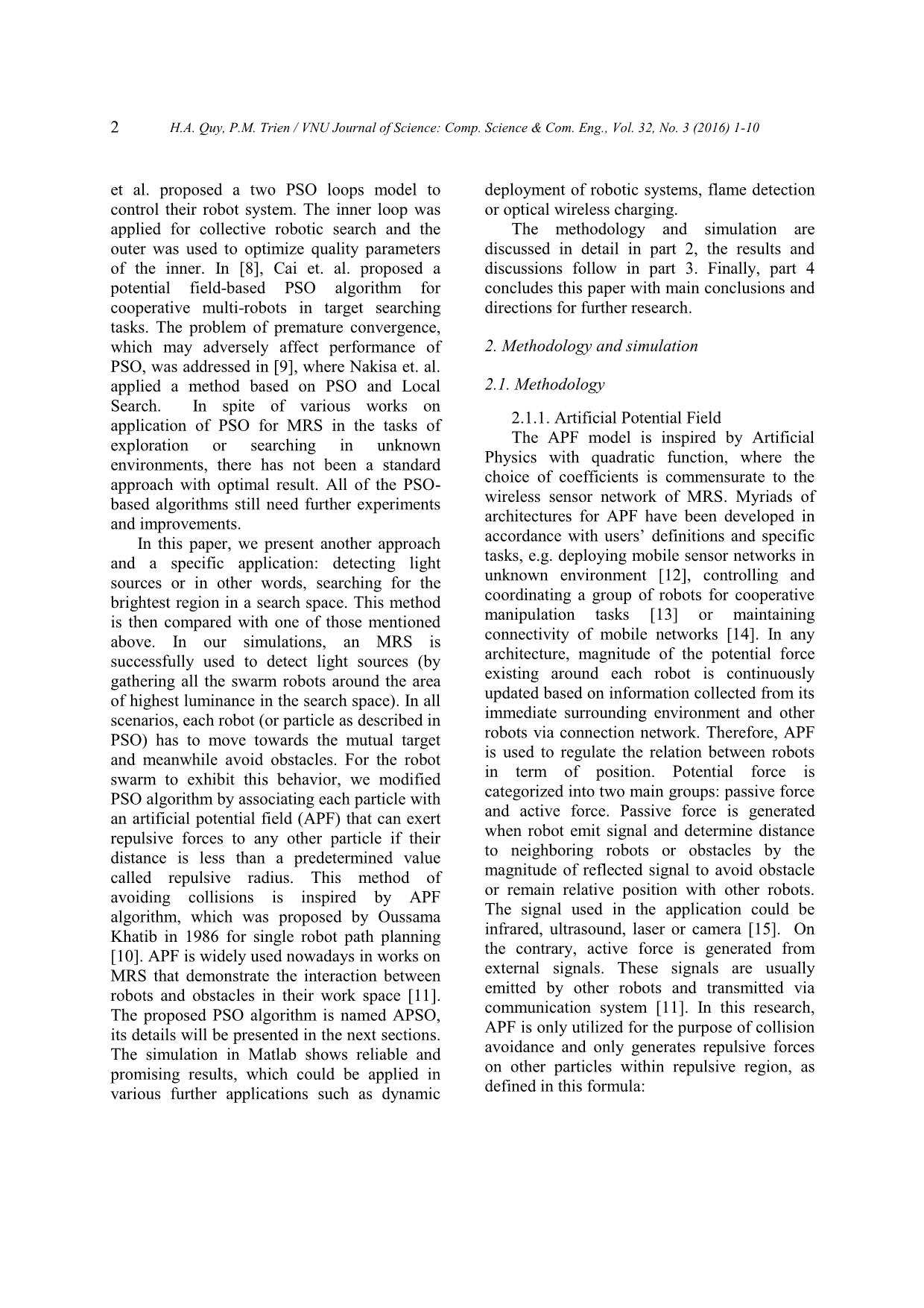 Swarm optimization approach for light source detection by multi - Robot system trang 2