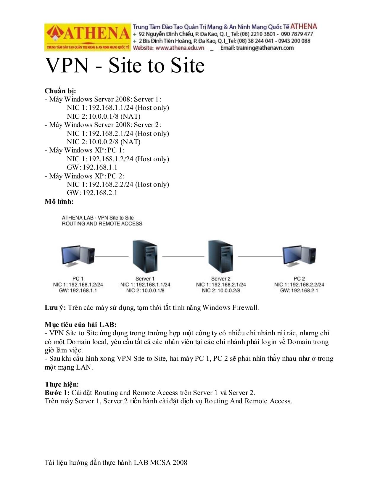 Tài liệu VPN - Site to Site trang 1