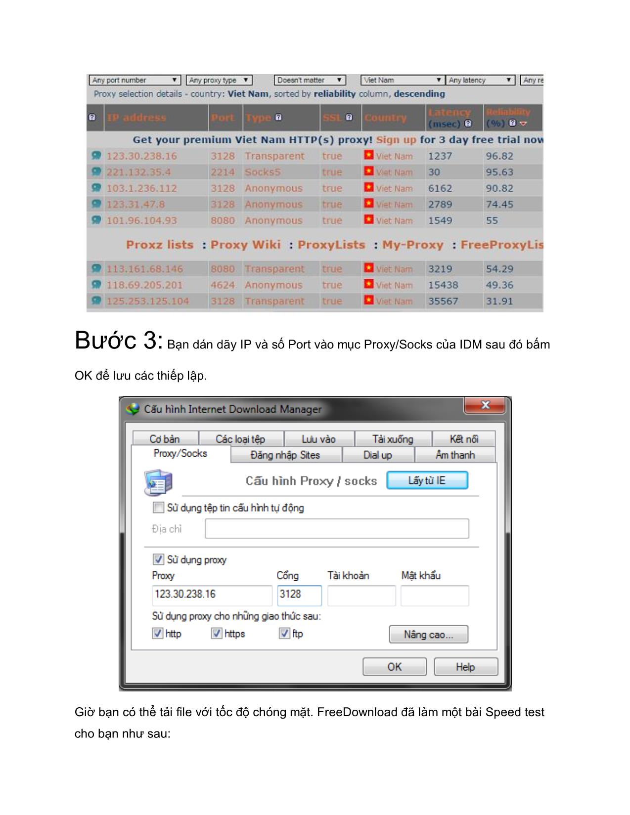 Tài liệu Tăng tốc IDM gấp 5 lần bằng Proxy trang 3