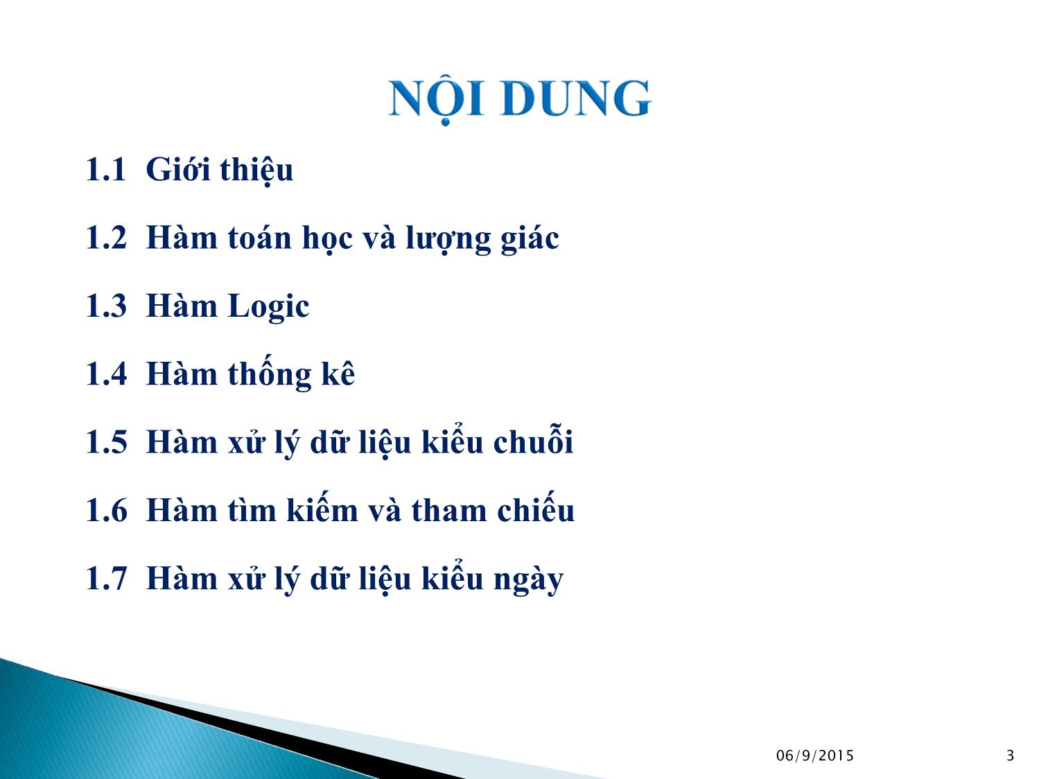 Bài giảng Tin học ứng dụng - Chương 1: Các hàm thông dụng trong Excel trang 3