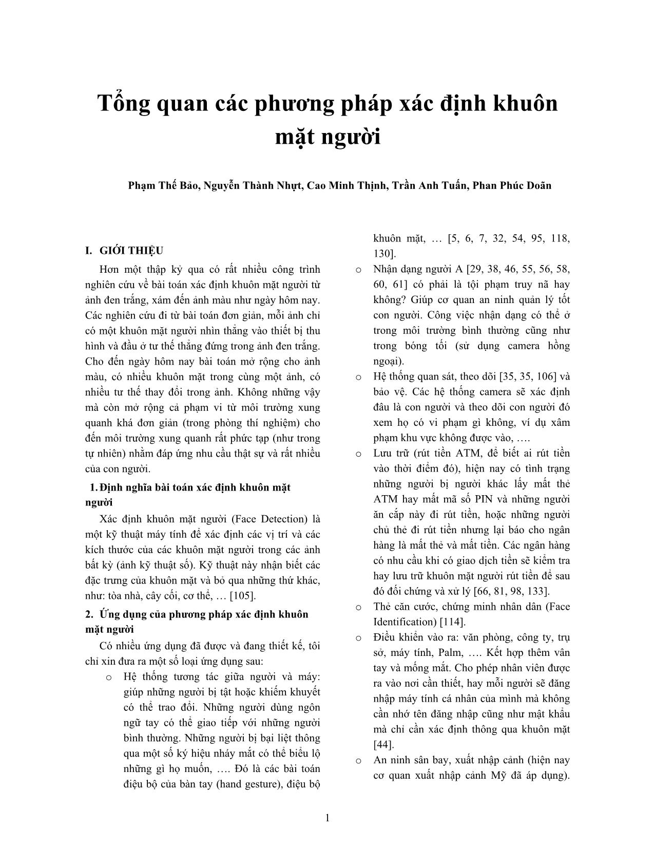 Tổng quan các phương pháp xác định khuôn mặt người trang 1