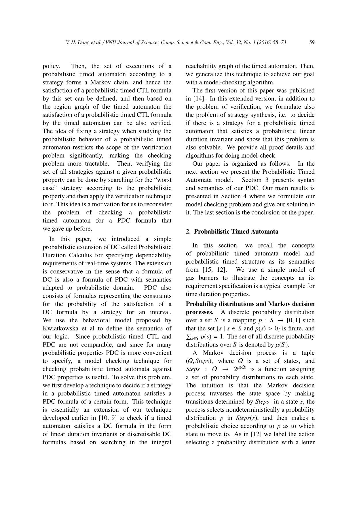 Towards model - Checking probabilistic timed automata against probabilistic duration properties trang 2