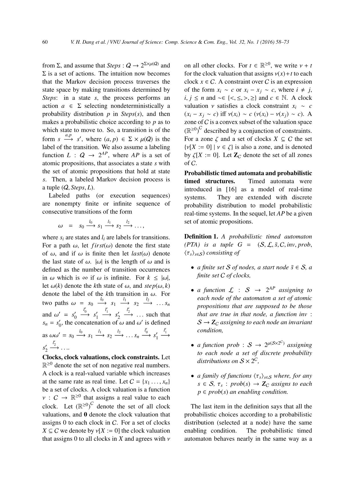 Towards model - Checking probabilistic timed automata against probabilistic duration properties trang 3