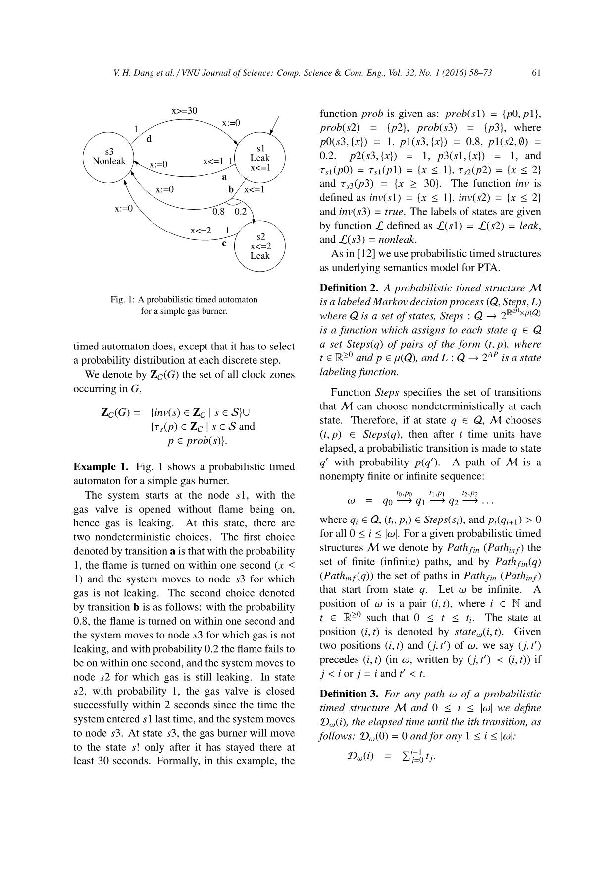 Towards model - Checking probabilistic timed automata against probabilistic duration properties trang 4