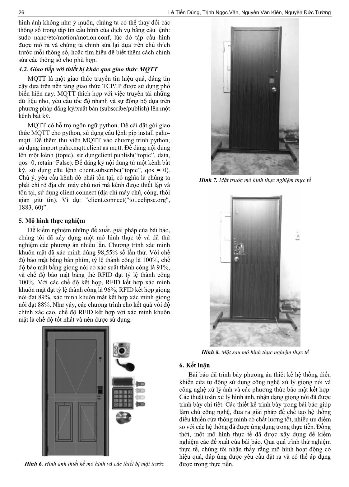 Thiết kế hệ thống điều khiển cửa tự động sử dụng công nghệ xử lý giọng nói và công nghệ xử lý ảnh trang 5