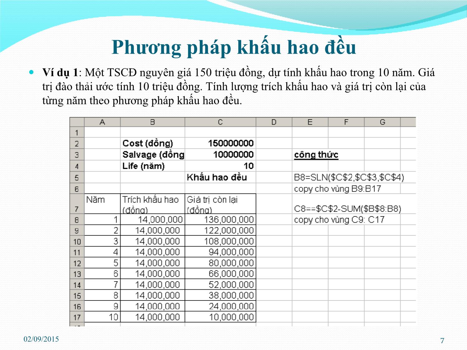 Bài giảng Tin học ứng dụng - Chương 3: Ứng dụng Excel trong một số bài toán kinh tế trang 7