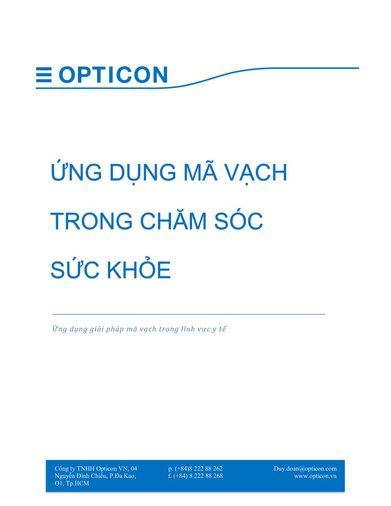 Tài liệu Ứng dụng mã vạch trong chăm sóc sức khỏe trang 1