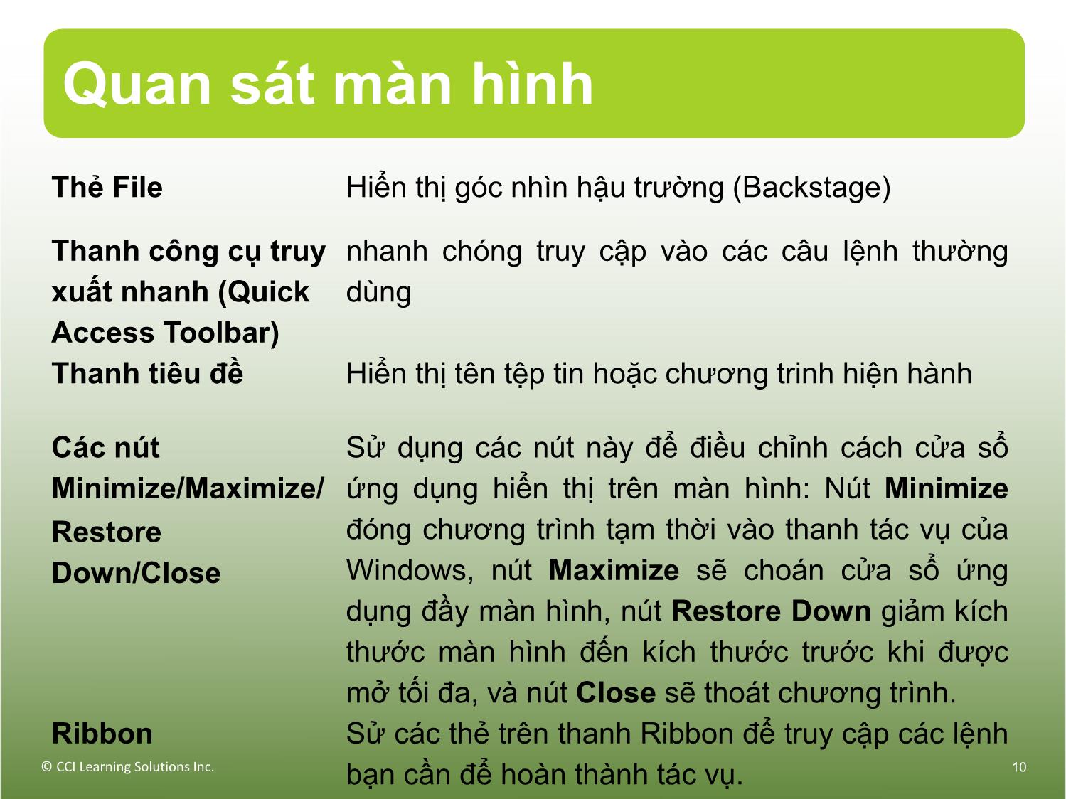 Bài giảng Máy tính căn bản - Bài 7: Các tính năng phổ biến trang 10