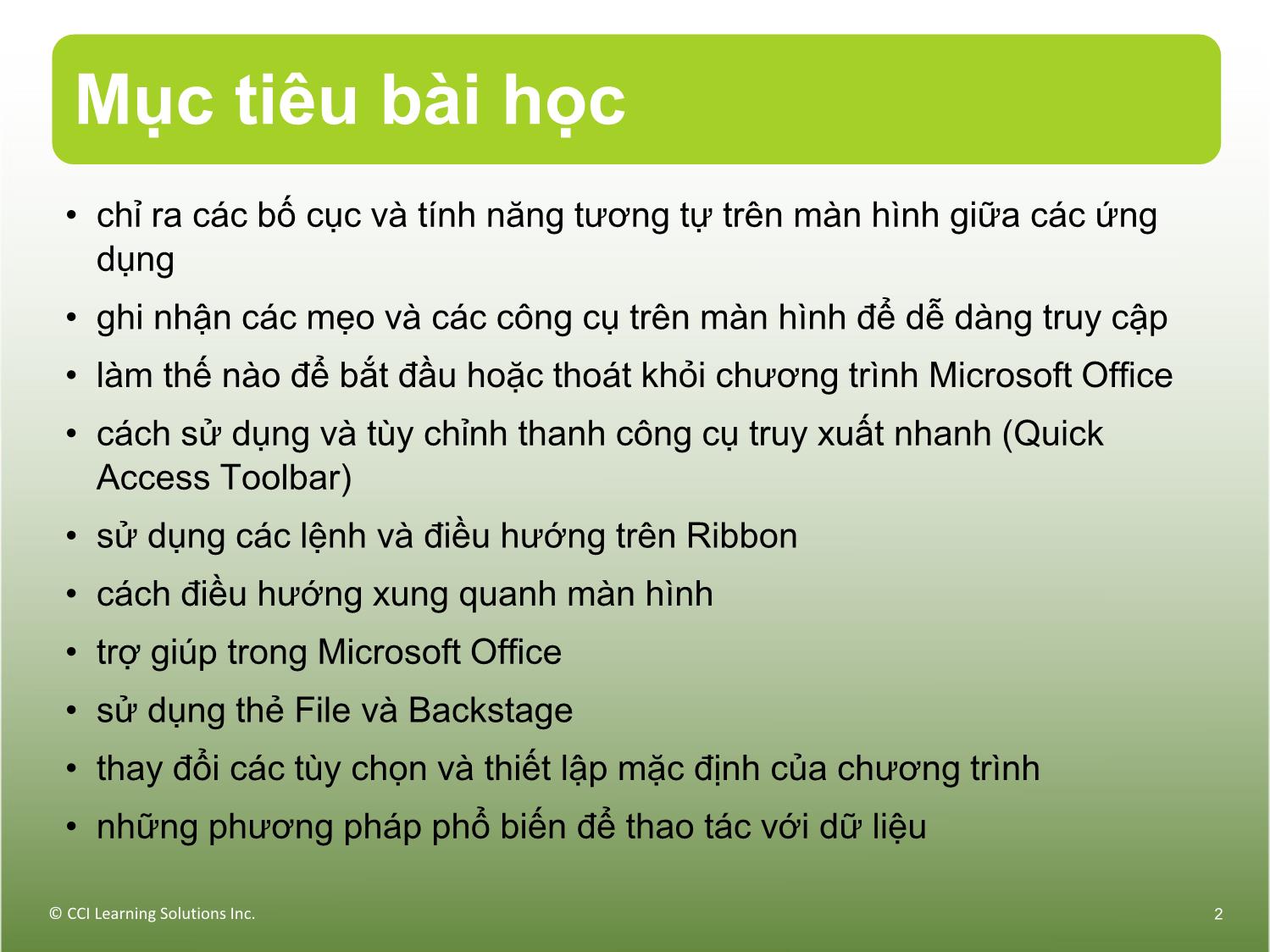 Bài giảng Máy tính căn bản - Bài 7: Các tính năng phổ biến trang 2