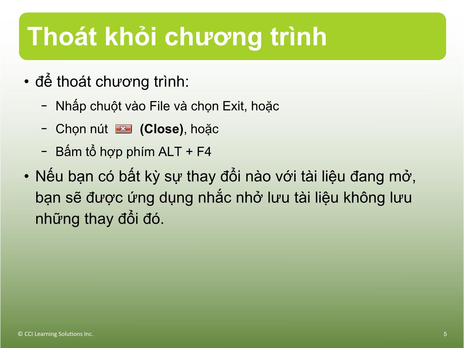 Bài giảng Máy tính căn bản - Bài 7: Các tính năng phổ biến trang 5