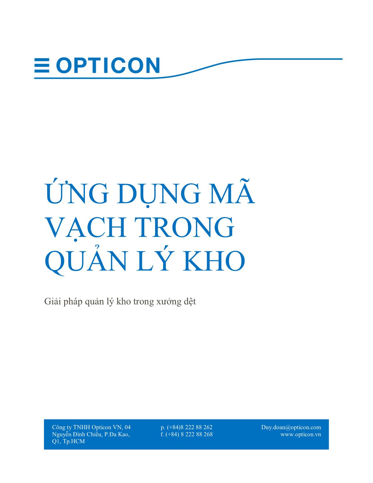 Tài liệu Ứng dụng mã vạch trong quản lý kho trang 1