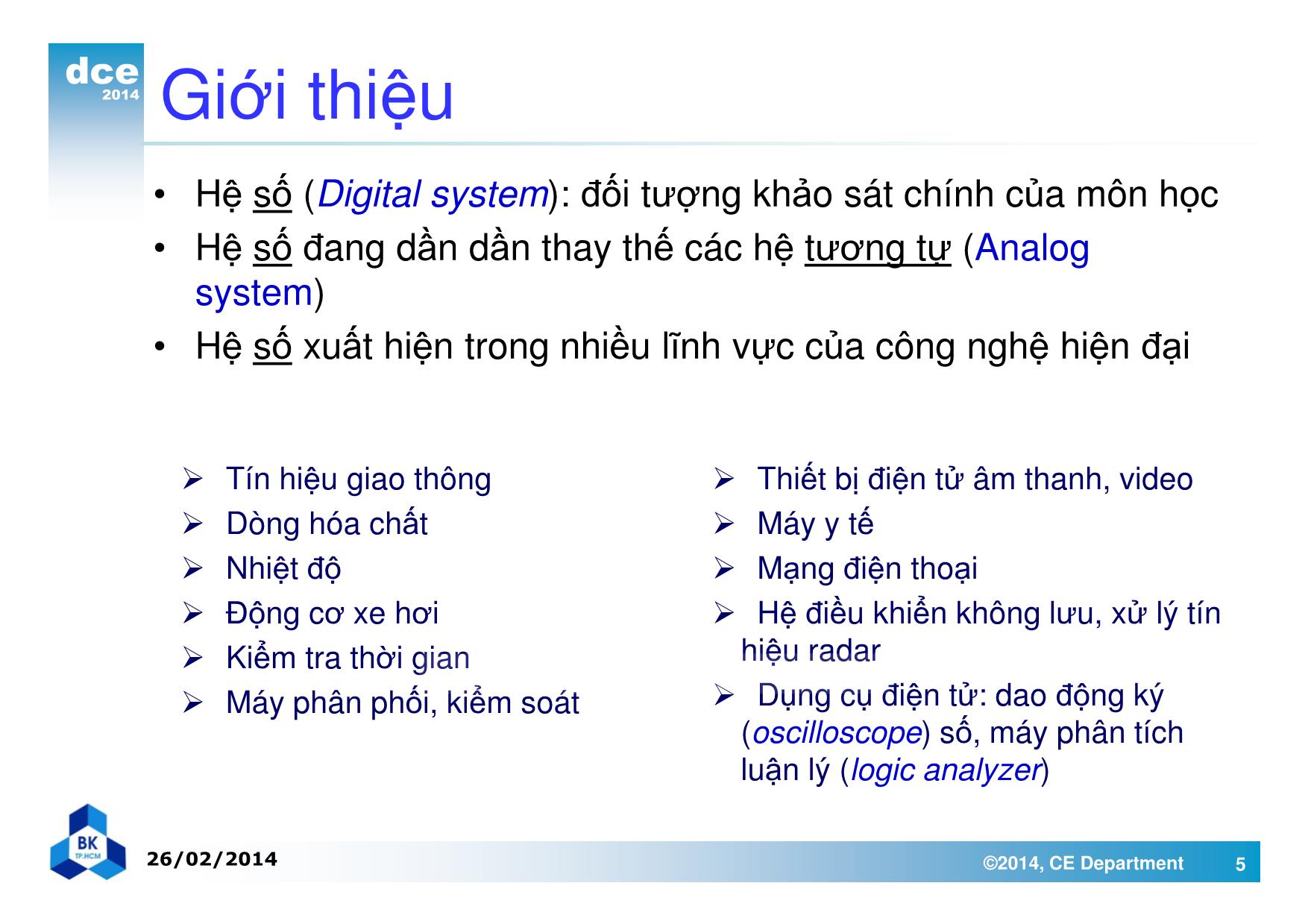 Bài giảng thiết kế luận lý 1 - Chương 1: Giới thiệu trang 5