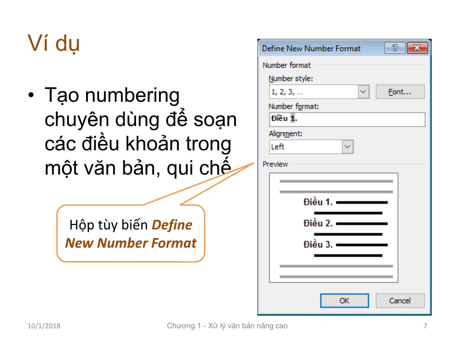 Bài giảng Tin học ứng dụng - Chương 1: Kỹ thuật soạn thảo văn bản nâng cao trang 7