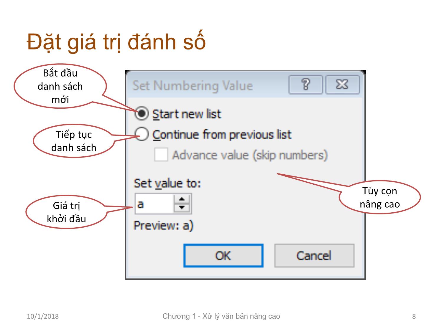 Bài giảng Tin học ứng dụng - Chương 1: Kỹ thuật soạn thảo văn bản nâng cao trang 8