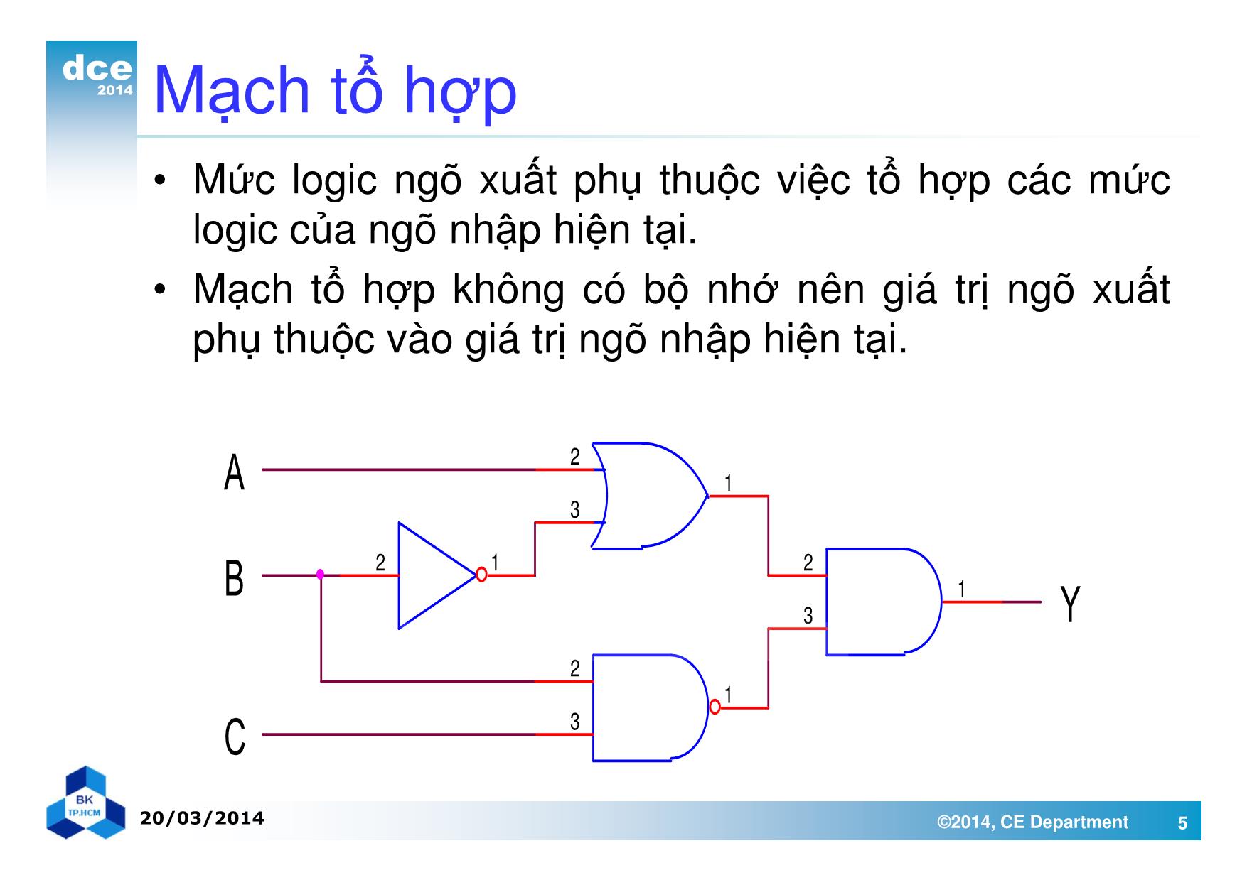 Bài giảng thiết kế luận lý 1 - Chương 3: Các mạch luận lý tổ hợp trang 5