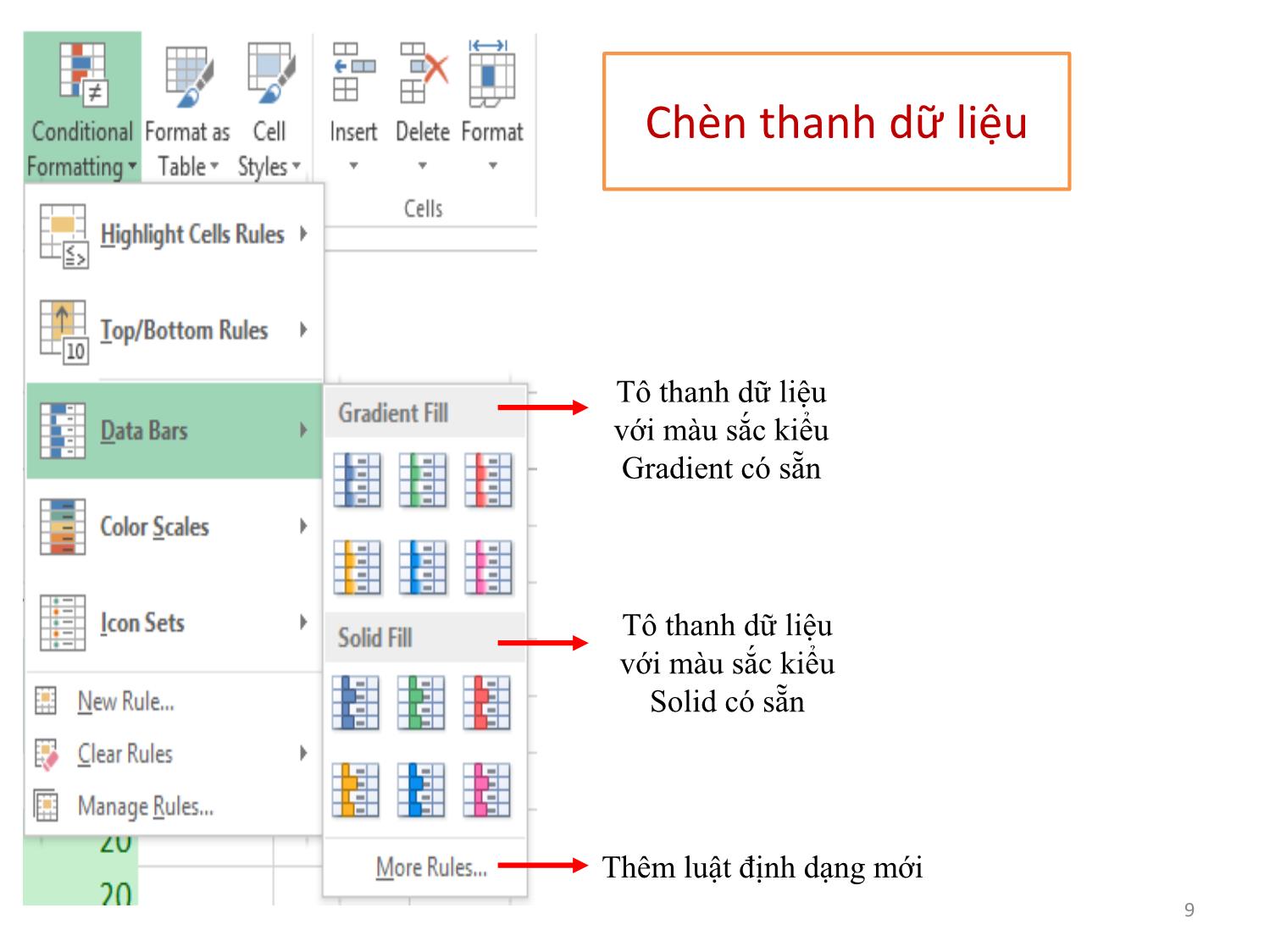 Bài giảng Tin học ứng dụng - Chương 2: Kỹ thuật bảng tính nâng cao trang 9