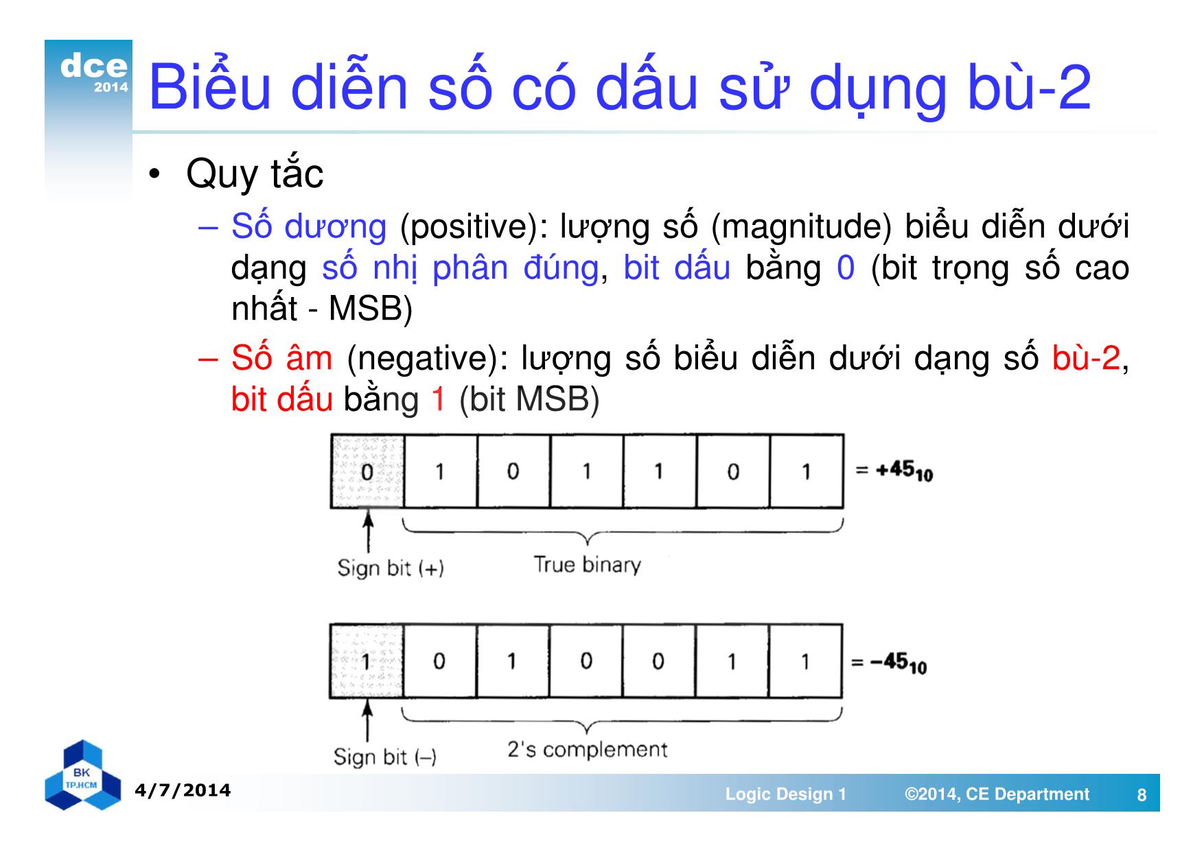 Bài giảng thiết kế luận lý 1 - Chương 4: Các phép toán và mạch số học trang 8