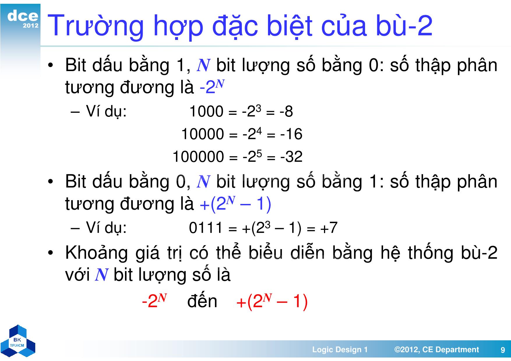 Bài giảng thiết kế luận lý 1 - Chương 5, Phần 1: Các phép toán và mạch số học trang 9