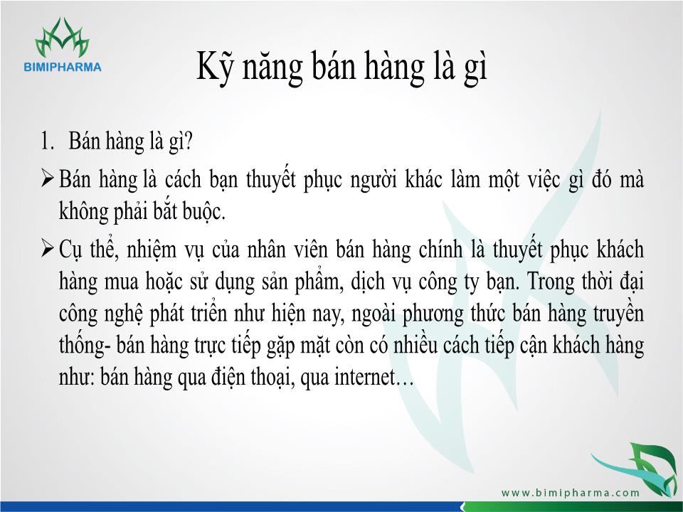 Bài giảng Đào tạo kỹ năng bán hàng - Call 5 bước bán hàng cơ bản trang 3