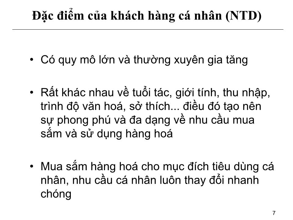 Bài giảng Hành vi khách hàng cá nhân - Hành vi mua và hành vi sử dụng trang 7